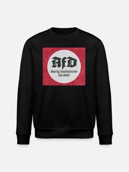 ANTI AFD STICKER, FASCHISTISCHER DURCHFALL - Stanley/Stella Unisex Bio-Sweatshirt ROLLER - Schwarz