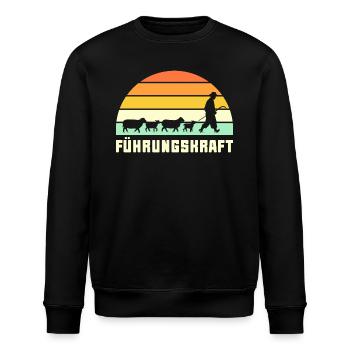 Führungskraft Schafe Hirte Geschenkidee Lustig - Stanley/Stella Unisex Bio-Sweatshirt ROLLER - Schwarz - Vorne - Nik (191cm)
