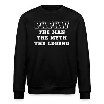 Papa Opa Spruch Papaw The Man The Myth The Legend - Stanley/Stella Unisex Bio-Sweatshirt ROLLER - Schwarz - Vorne - Nik (191cm)