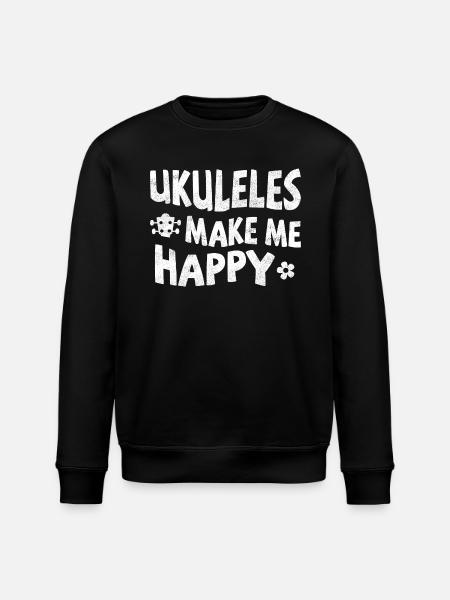 Ukuleles make me happy - Stanley/Stella ROLLER Unisex Organic Sweatshirt - black