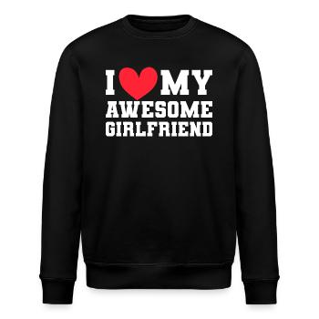 Paare Liebe Herz Freund Geschenkidee Beziehung - Stanley/Stella Unisex Bio-Sweatshirt ROLLER - Schwarz - Vorne - Nik (191cm)