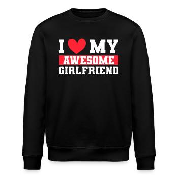 Paare Liebe Herz Freund Geschenkidee Beziehung - Stanley/Stella Unisex Bio-Sweatshirt ROLLER - Schwarz - Vorne - Nik (191cm)