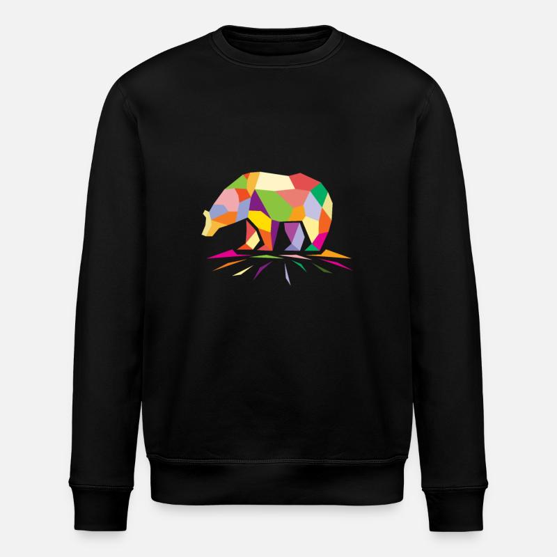 Polygon bear - Stanley/Stella ROLLER Unisex Organic Sweatshirt - black