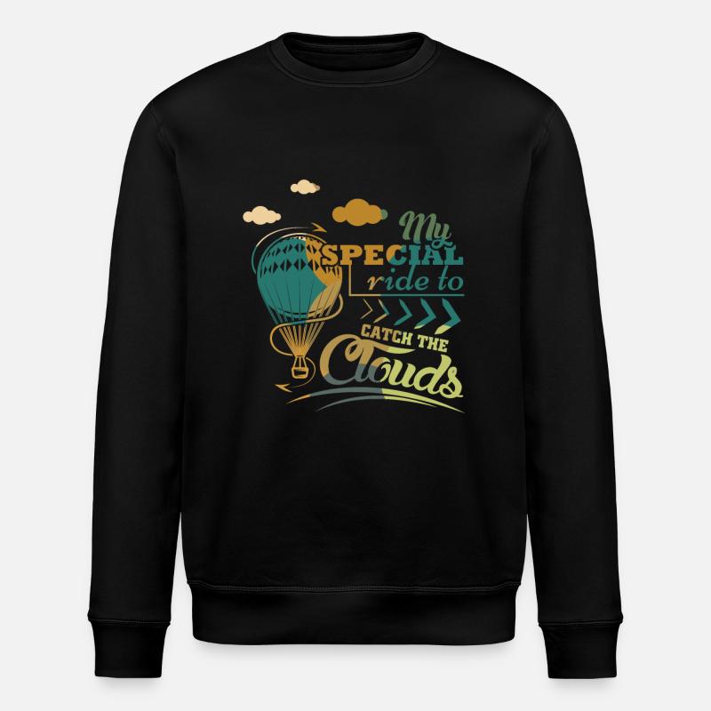 Heißluftballon Spruch - Stanley/Stella Unisex Bio-Sweatshirt ROLLER - Schwarz