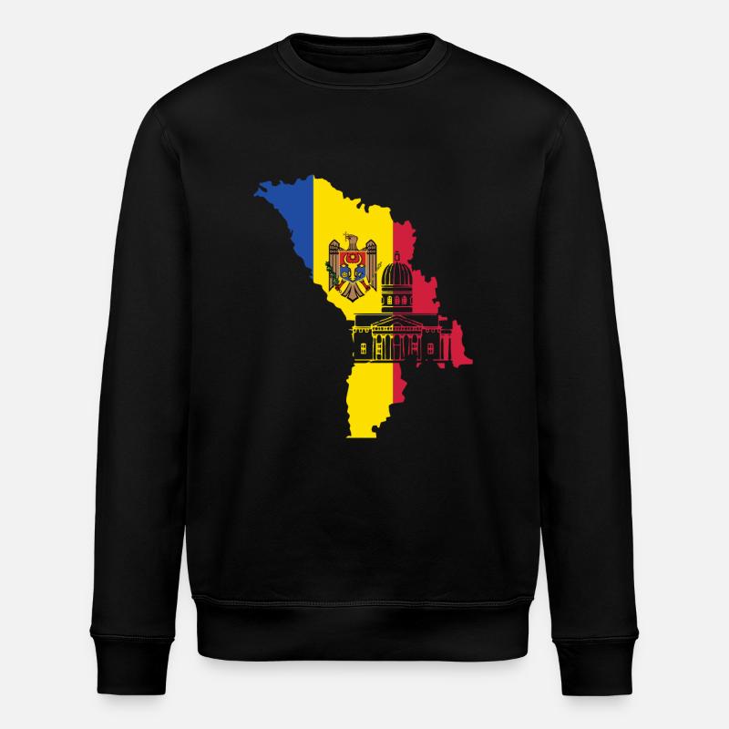 Moldawien Flagge - Stanley/Stella Unisex Bio-Sweatshirt ROLLER - Schwarz