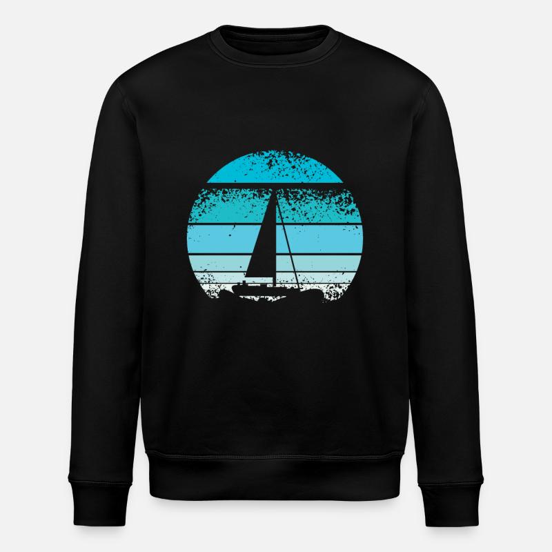 Retro sailing - Stanley/Stella ROLLER Unisex Organic Sweatshirt - black
