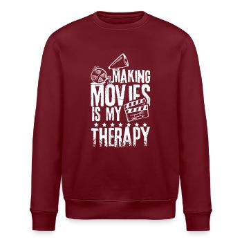 Filmemacher - Stanley/Stella Unisex Bio-Sweatshirt ROLLER - Burgunderrot - Vorne - Nik (191cm)