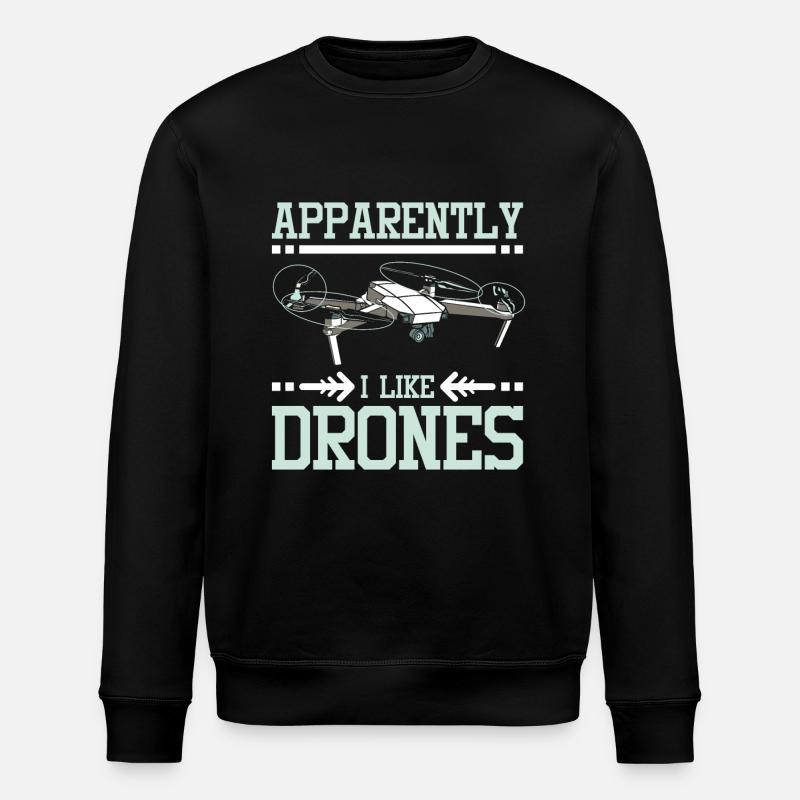 Apparemment, j’aime les drones - Sweat bio ROLLER Stanley/Stella Unisexe - noir