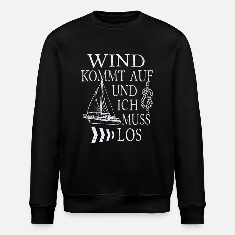 Segelboot im wind segeln - Stanley/Stella Unisex Bio-Sweatshirt ROLLER - Schwarz