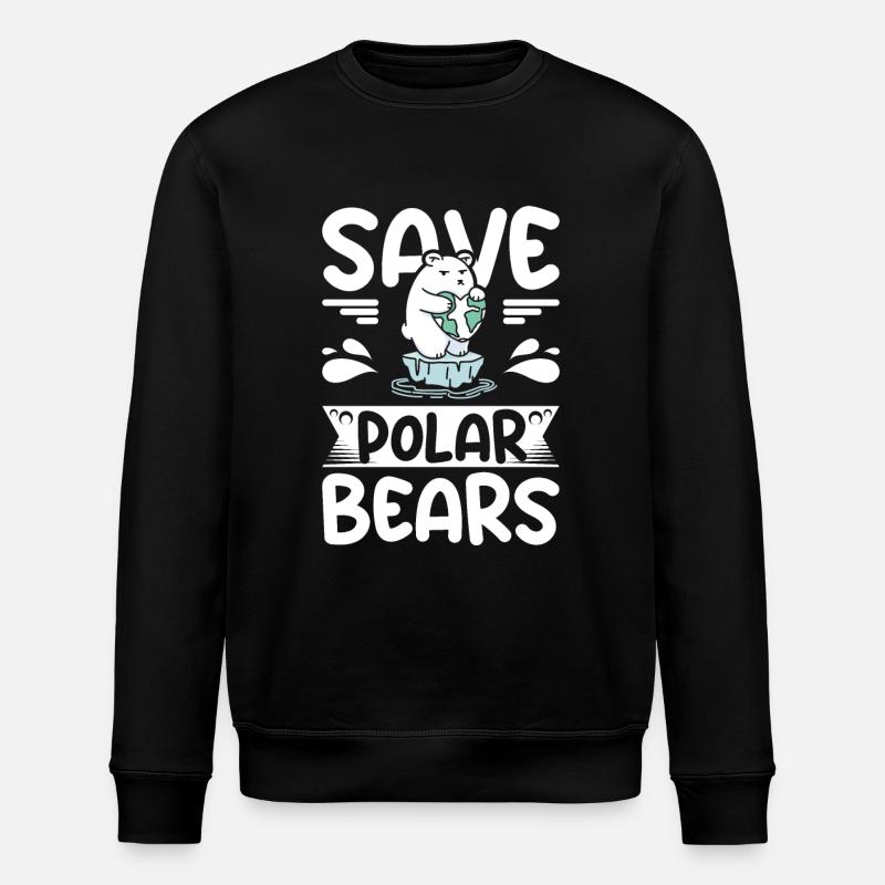 Save polar bears - Stanley/Stella Unisex Bio-Sweatshirt ROLLER - Schwarz