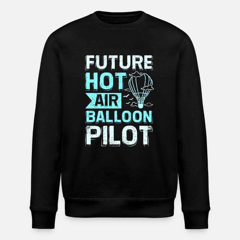 Future hot air balloon - Stanley/Stella ROLLER Unisex Organic Sweatshirt - black