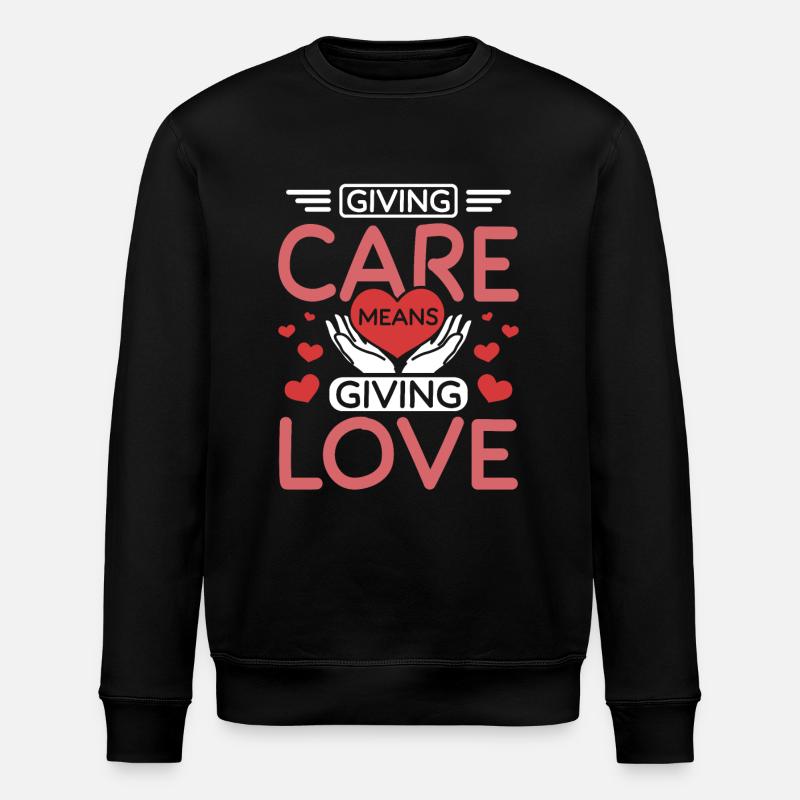 Caring means giving love - Stanley/Stella ROLLER Unisex Organic Sweatshirt - black