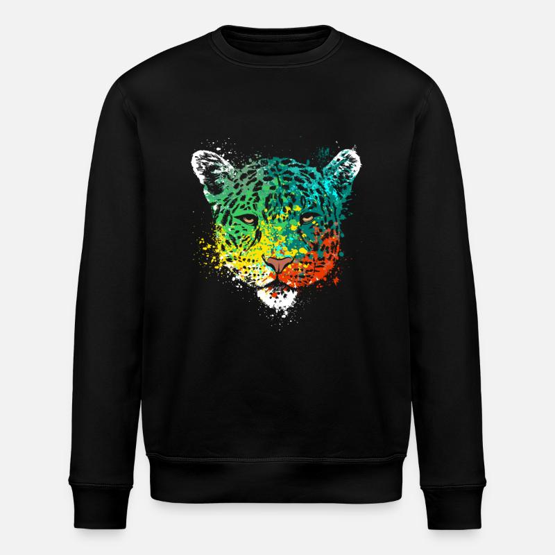 Splash Art Wildcat Cheetah Head - Sweat bio ROLLER Stanley/Stella Unisexe - noir