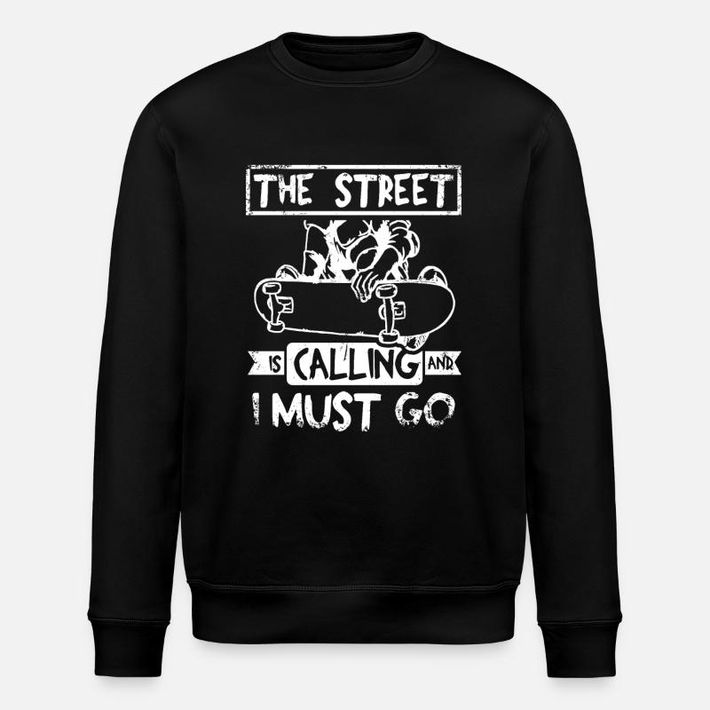 Die Straße ruft Skateboarding - Stanley/Stella Unisex Bio-Sweatshirt ROLLER - Schwarz