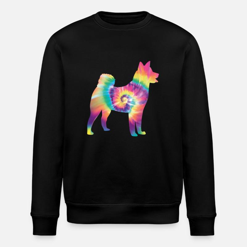 Tie Dye Hund - Stanley/Stella Unisex Bio-Sweatshirt ROLLER - Schwarz