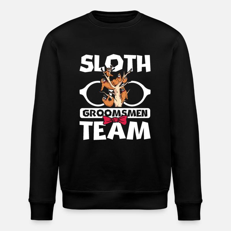 Sloth groomsmen team - Stanley/Stella ROLLER Unisex Organic Sweatshirt - black