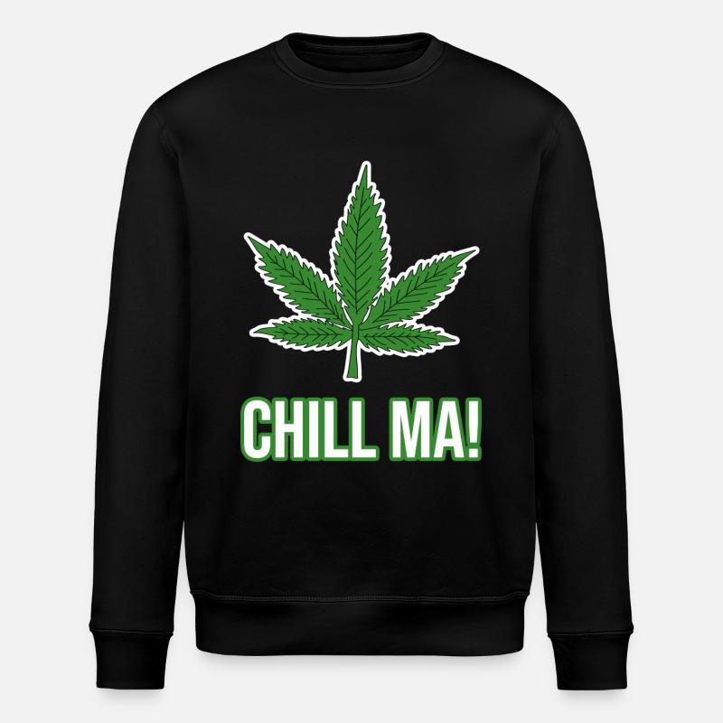 Hanfblatt Chill ma Cannabis Kiffen - Stanley/Stella Unisex Bio-Sweatshirt ROLLER - Schwarz