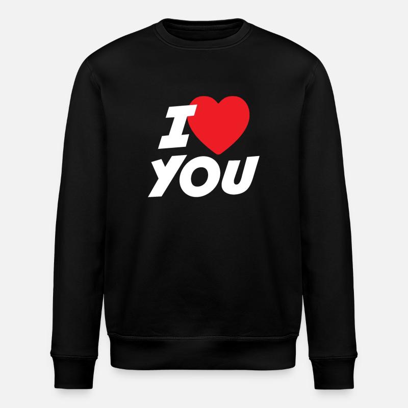 Ich liebe dich - Stanley/Stella Unisex Bio-Sweatshirt ROLLER - Schwarz