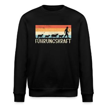 Führungskraft Schafe Hirte Geschenkidee Humor - Stanley/Stella Unisex Bio-Sweatshirt ROLLER - Schwarz - Vorne - Nik (191cm)