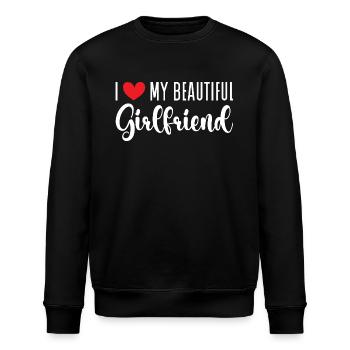 Paare Liebe Herz Freund Geschenkidee Beziehung - Stanley/Stella Unisex Bio-Sweatshirt ROLLER - Schwarz - Vorne - Nik (191cm)