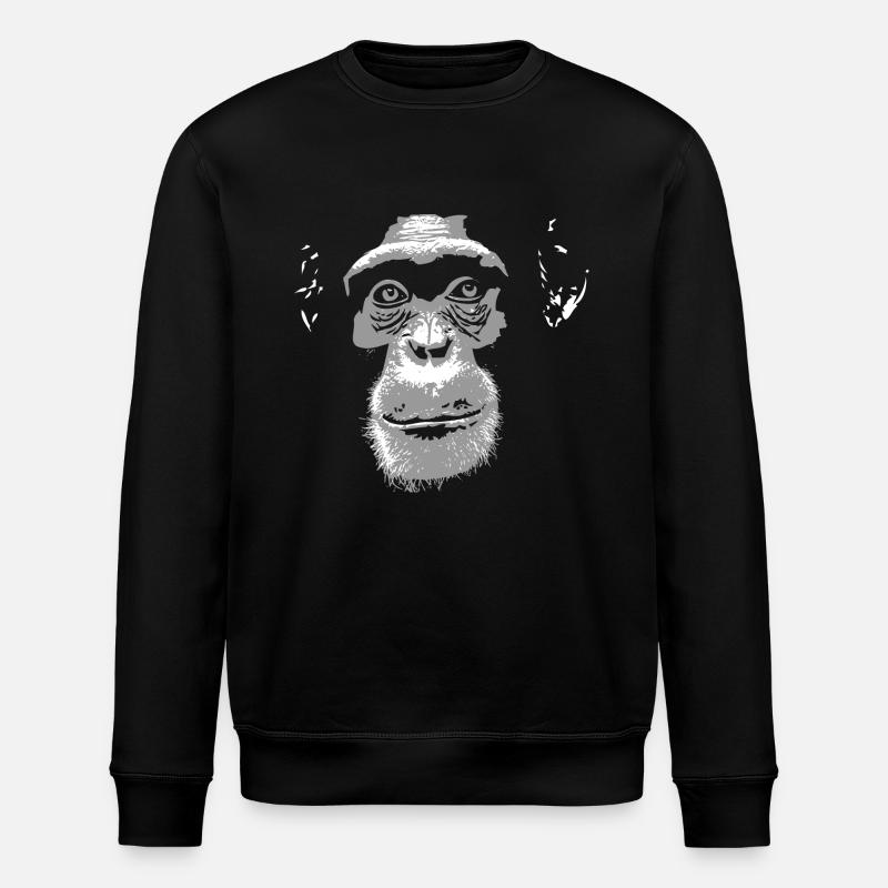Schimpanse - Chimpanzee - Monkey - Stanley/Stella Unisex Bio-Sweatshirt ROLLER - Schwarz