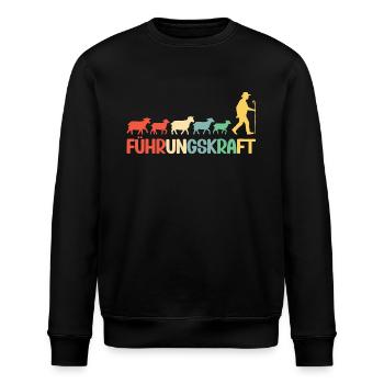 Führungskraft Schafe Hirte Geschenkidee Lustig - Stanley/Stella Unisex Bio-Sweatshirt ROLLER - Schwarz - Vorne - Nik (191cm)
