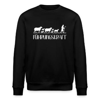 Führungskraft Schafe Geschenkidee Schafhirte Humor - Stanley/Stella Unisex Bio-Sweatshirt ROLLER - Schwarz - Vorne - Nik (191cm)