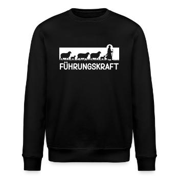 Führungskraft Schafe Hirte Geschenkidee Lustig - Stanley/Stella Unisex Bio-Sweatshirt ROLLER - Schwarz - Vorne - Nik (191cm)