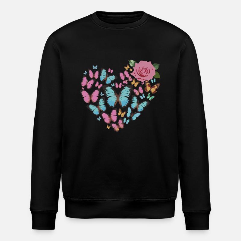 Cœur de papillons - Sweat bio ROLLER Stanley/Stella Unisexe - noir