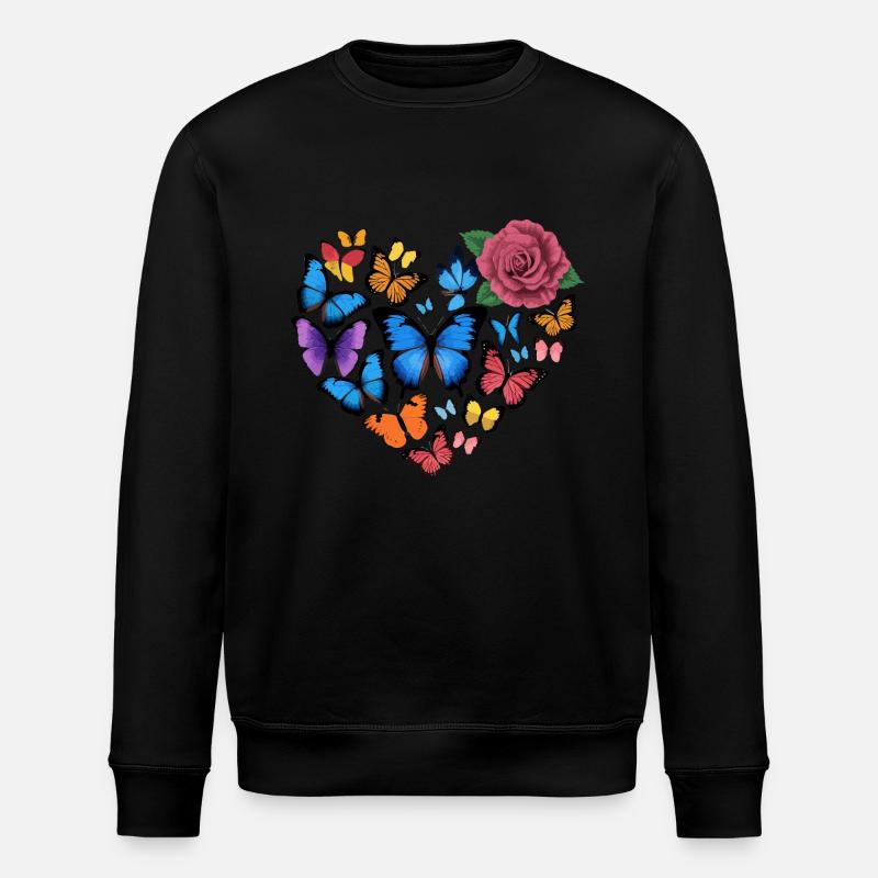 Cœur de papillons - Sweat bio ROLLER Stanley/Stella Unisexe - noir