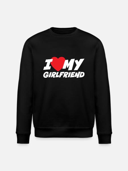 I Love my Girlfriend - Stanley/Stella ROLLER Unisex Organic Sweatshirt - black