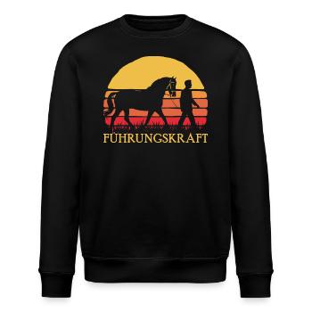 Führungskraft Pferd Geschenkidee Reiten Humor - Stanley/Stella Unisex Bio-Sweatshirt ROLLER - Schwarz - Vorne - Nik (191cm)