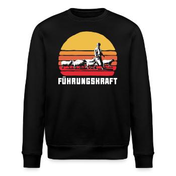 Führungskraft Schafe Hirte Geschenkidee Lustig - Stanley/Stella Unisex Bio-Sweatshirt ROLLER - Schwarz - Vorne - Nik (191cm)