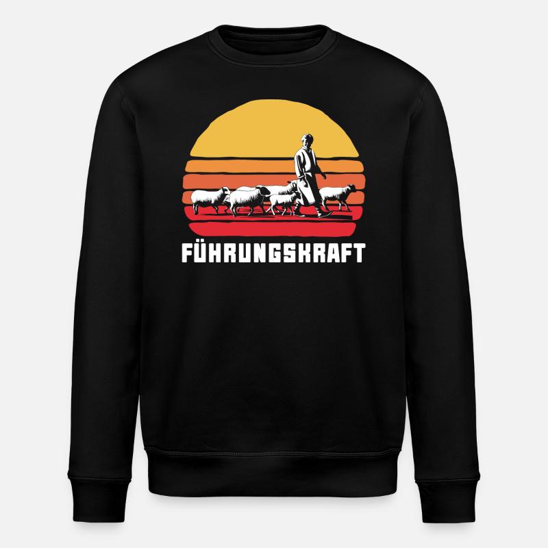 Führungskraft Schafe Hirte Geschenkidee Lustig - Stanley/Stella Unisex Bio-Sweatshirt ROLLER - Schwarz