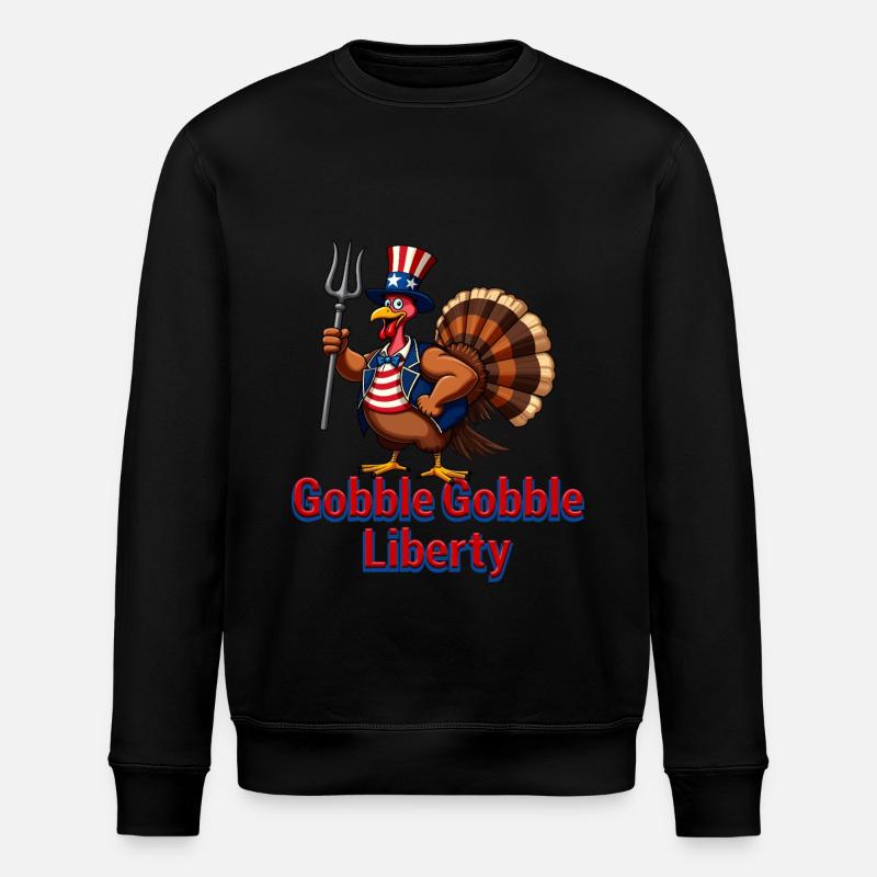 Gobble Gobble Liberty - Stanley/Stella Unisex Bio-Sweatshirt ROLLER - Schwarz