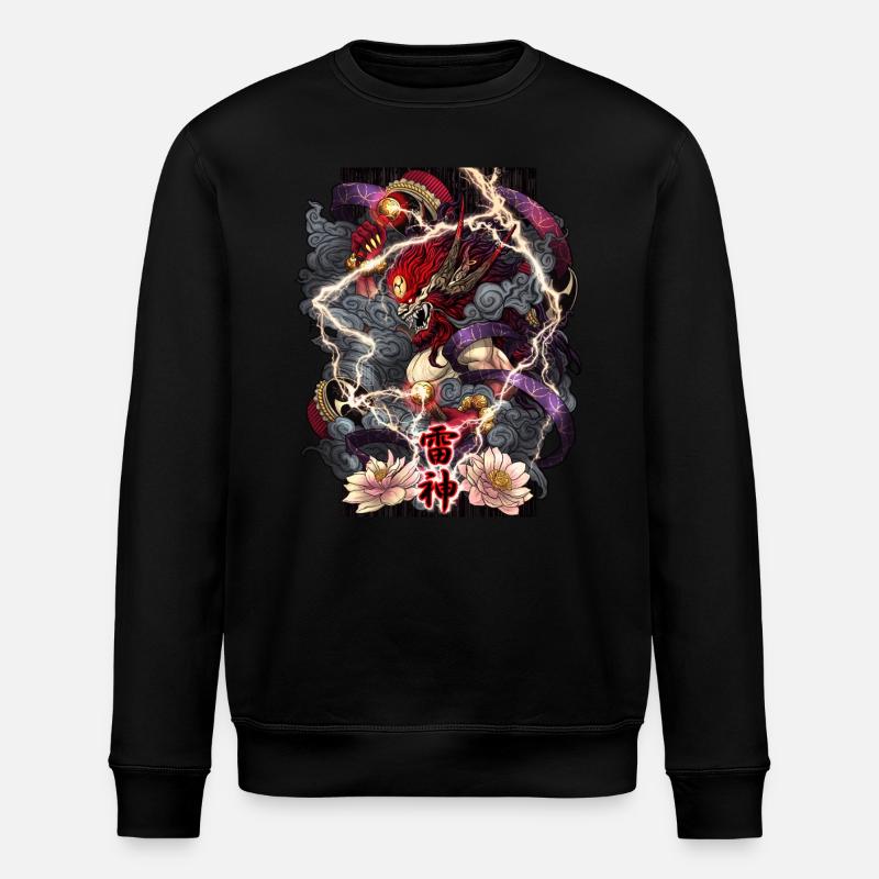 Raijin, Gott des Donners - Stanley/Stella Unisex Bio-Sweatshirt ROLLER - Schwarz