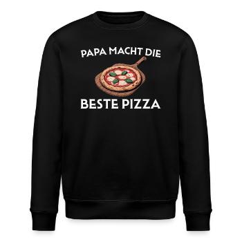 Pizzabäcker Papa macht die beste Pizza - Stanley/Stella Unisex Bio-Sweatshirt ROLLER - Schwarz - Vorne - Nik (191cm)