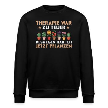 Therapie war zu teuer - Gärtnerin - Stanley/Stella Unisex Bio-Sweatshirt ROLLER - Schwarz - Vorne - Nik (191cm)