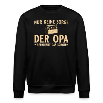 Der Opa repariert das schon Handwerker - Stanley/Stella Unisex Bio-Sweatshirt ROLLER - Schwarz - Vorne - Nik (191cm)