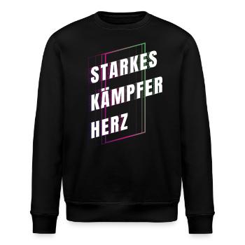 Starkes Kämpferherz - Mut machen - Kraft schenken - Stanley/Stella Unisex Bio-Sweatshirt ROLLER - Schwarz - Vorne - Nik (191cm)