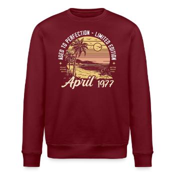 48ème Anniversaire Voiture Classique Avril Millésime 1977 Avril - Sweat bio ROLLER Stanley/Stella Unisexe - bordeaux - Devant - Nik (191cm)