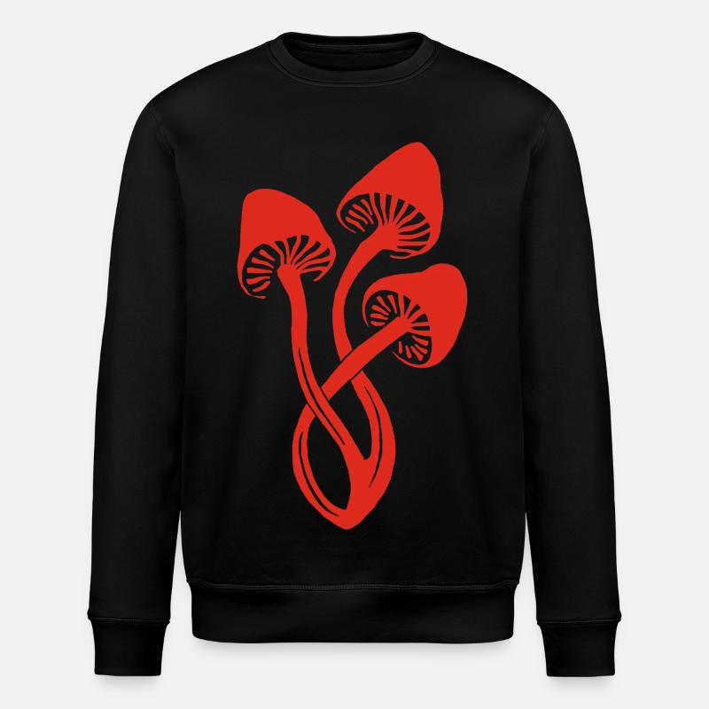 Trio de champignons rouges - Sweat bio ROLLER Stanley/Stella Unisexe - noir