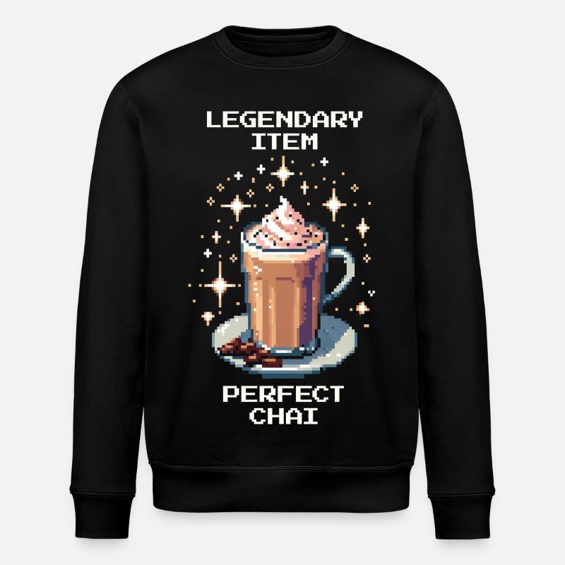 Objet légendaire : Chai parfait | Chai Latte - Sweat bio ROLLER Stanley/Stella Unisexe - noir