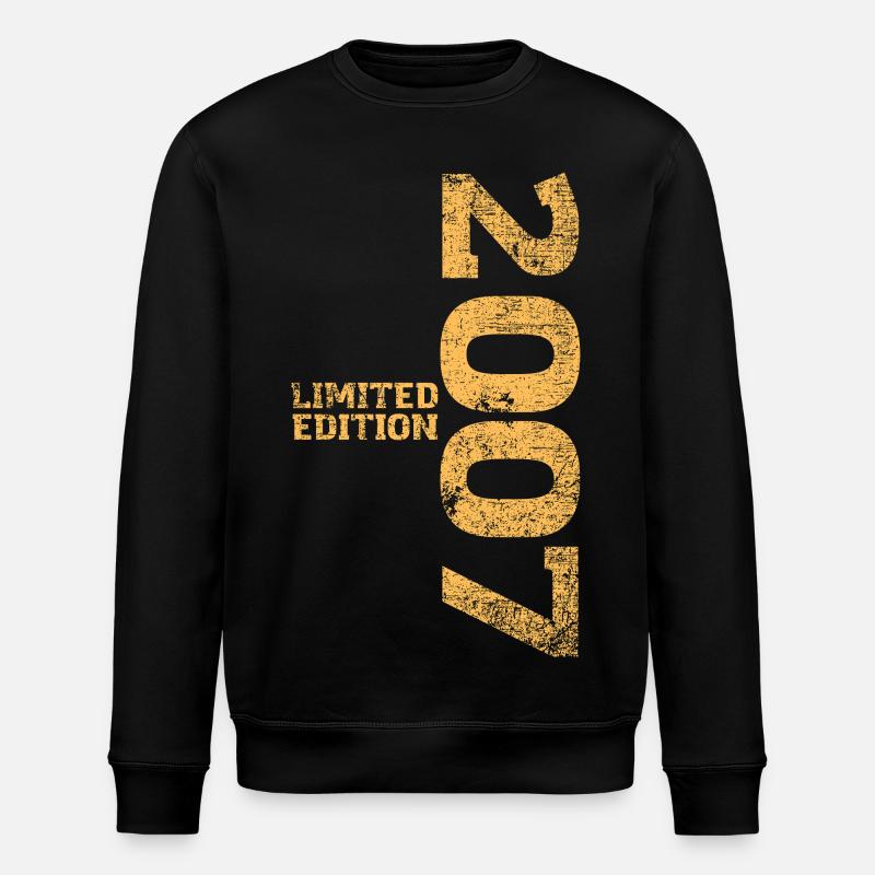 Limited Edition 2007 18th Birthday Gift - Stanley/Stella ROLLER Unisex Organic Sweatshirt - black