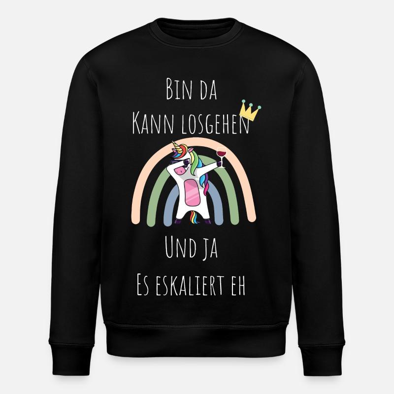 Unicorn Regenbogen Eskalation - Stanley/Stella Unisex Bio-Sweatshirt ROLLER - Schwarz