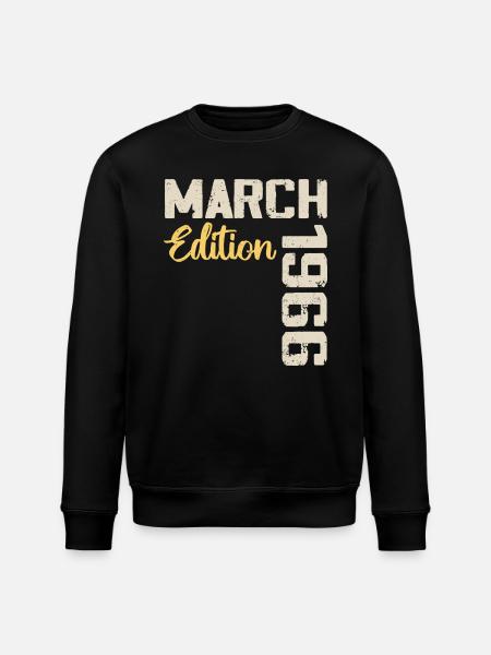 Marts 1966 Fødselsdagsgave marts 1966 - Stanley/Stella økologisk unisex-sweatshirt ROLLER - sort