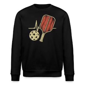 Pickleball Heartbeat | Schäger Ball - Stanley/Stella ROLLER Unisex Organic Sweatshirt - black - Front - Nik (191cm)
