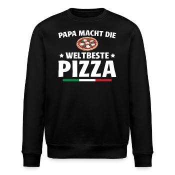 Pizzabäcker Papa macht die weltbeste Pizza - Stanley/Stella Unisex Bio-Sweatshirt ROLLER - Schwarz - Vorne - Nik (191cm)