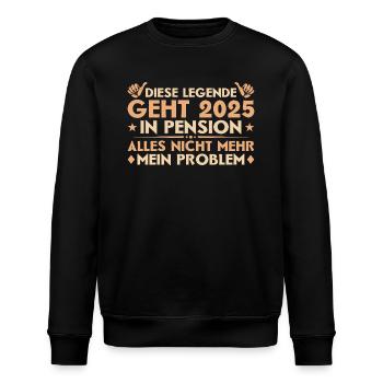 Rente Legende geht 2025 in Pension - Stanley/Stella Unisex Bio-Sweatshirt ROLLER - Schwarz - Vorne - Nik (191cm)