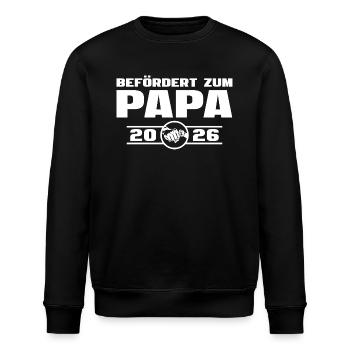 Befördert zum Papa 2026 - Babyparty - Stanley/Stella Unisex Bio-Sweatshirt ROLLER - Schwarz - Vorne - Nik (191cm)
